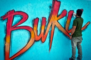 Graffiti art being created at the 2012 Buku fest.