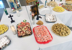 The St. Joseph Altar always includes a variety of Italian pastries in remembrance of the original celebration of thanksgiving.