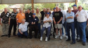 St. Pauls Alumni: Martin Kenney ’57, Peter Wolfe ’57, Donald Ross ’57, Red Schwab ’57 (kneeling), Nancy Pugh, Bill Pugh ’57, J.B. Ibos ’58 (seated), Freeman McGlothlin ’59, Paul Gement ’57, Emile Ibos ’57, Steve Butcher ’57, Frank Fouchi ’56 (seated), Charlie Wheeler ’57, Joe Bruno ’57, Kenny Philibert ’56, Eugene Folse ’56, Michael Sullivan ’57 and Bill Rose ‘56. Not pictured: Woody Taylor ‘57, Al Seeger ’56 and Joe Bosco ‘57.