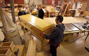 The Abbey has only recently opened its casket sales to the general public.  Picture from  www.religionnews.com