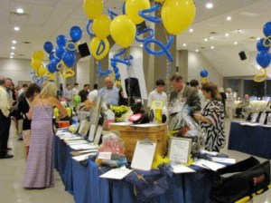 Event goers peruse the silent auction tables. (photo by Danielle Lavie)