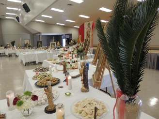 The expansive St. Joseph's Altar spanned the length of the Briggs Assembly Center. (photo by Danielle Lavie)