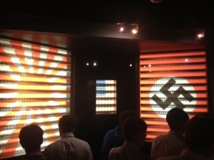 Pictured are Japan, America, and Germany. Each little soldier represents 2,000 real soldiers who fought and were killed.