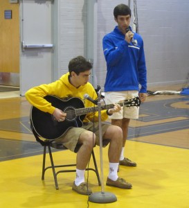 Bryan Livaudais and Peter Yaegar perform for the SPS faculty and students. ( photo by Karen Hebert)