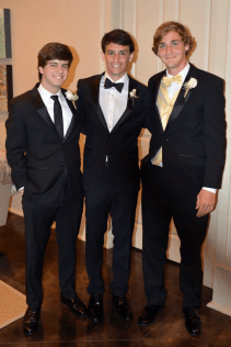 Shane poses before a dance with two of his classmates, Zach Allbright and David Conroy. 
