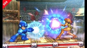 Screenshot from the 3DS version featuring Samus and newcomer Mega Man. Photo from officialnintendomagazine.co.uk