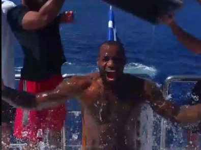 Cleveland Cavaliers SF LeBron James is but one of the multitude of celebrities to take on the Ice Bucket Challenge (Photo credit: MTV.com)