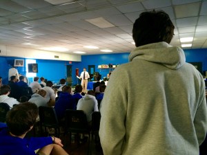 Yehia Elkersh (background) voices his closing argument.