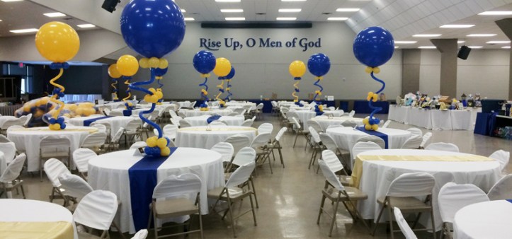 Preparations in the Briggs Assembly Center near completion in anticipation of St. Paul's largest fundraising event of the year. (photo by Ealon Boudreaux)