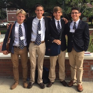 Club members Jacques du Passage (far left), Chris Wilson, Jakob Massey, and Joshua Verges (far right), are enjoying the nice fall weather as they stop for a quick picture. (Source: )