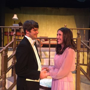 Tony Kirby (Reagan Hill) and Alice Sycamore (Julia Albright) share a moment after their engagement becomes official.
