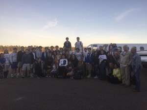 Family, friends, and supporters meet Doherty as he gets off of his plane. (Photo: Pam Hornbeck)
